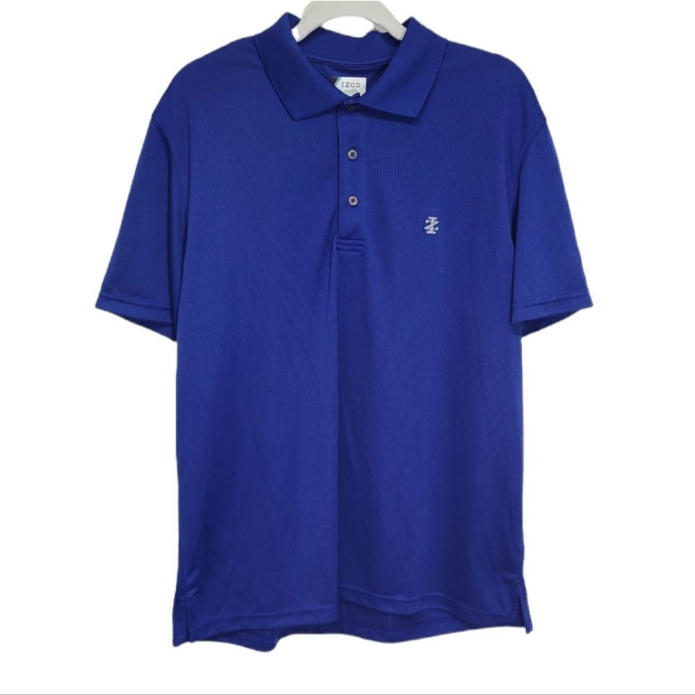 IZOD Men's Golf Polo Navy Blue Short Sleeve Shirt Size Large